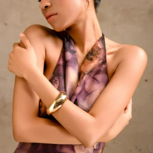 Alternative view of Đầm Lụa Cổ Đổ Tím | Violeta Dress - S26.SM4D6