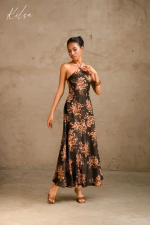Đầm Lụa Yếm Hoa Đen | Zelda Dress - S26.SM4D3 - Ảnh 4