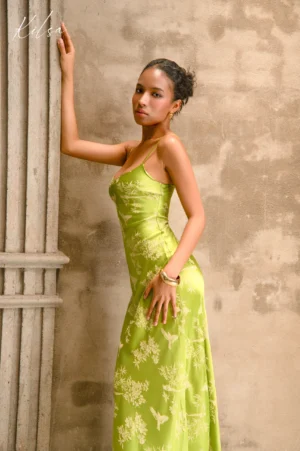 Alternative view of Đầm Lụa Hai Dây Xanh | Clara Dress - S26.SM4D2